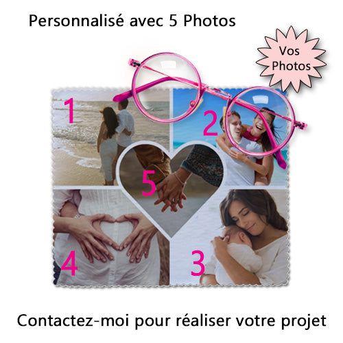 chiffon lunettes personnalisé plusieurs photos