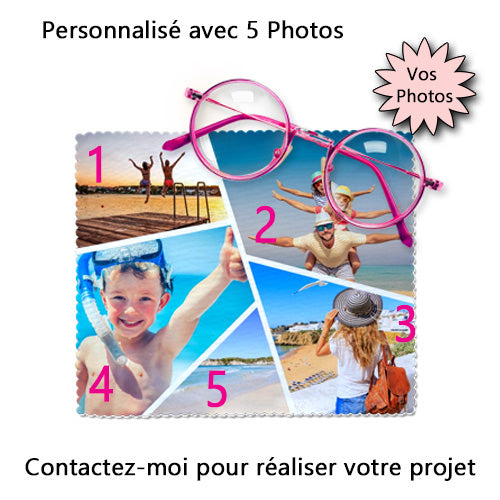 chiffon lunettes personnalisé plusieurs photos
