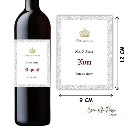 étiquettes Bouteille de Vin cuvée spéciale mariage personnalisées