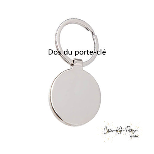 Porte clé en métal inoxydable rond personnalisé photo
