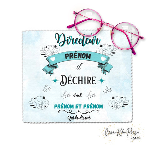 Chiffon à lunettes cadeau directeur qui déchire enseignant personnalisé