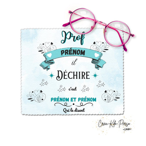 Chiffon à lunettes cadeau prof qui déchire enseignant personnalisé