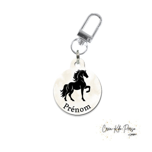 Médaille identification cheval personnalisée pendentif pour licol motif beige