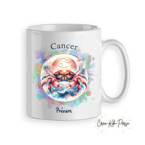 Mug personnalisé signe astrologique Cancer cadeau zodiaque horoscope