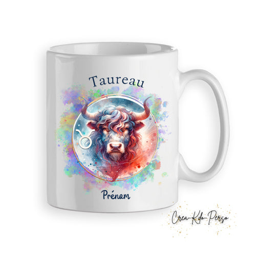 Mug personnalisé signe astrologique Taureau cadeau zodiaque horoscope