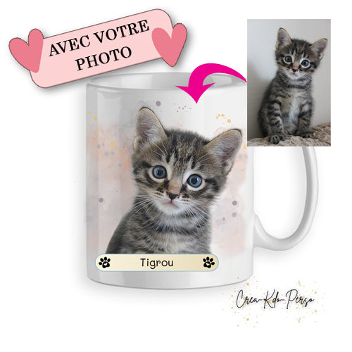 mug personnalisé avec la photo de votre chaton chat