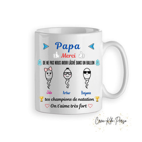 Mug humour spermatozoïde cadeau papa