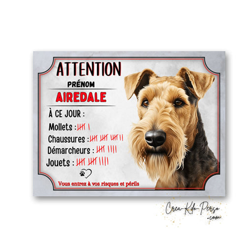 Plaque de portail Airedale compte ses succès à ce jour