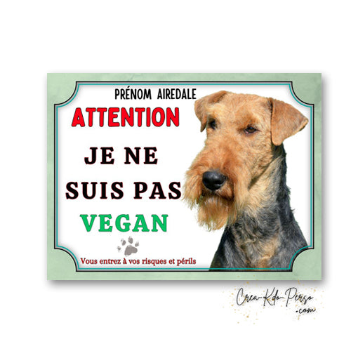 Plaque de portail Airedale
