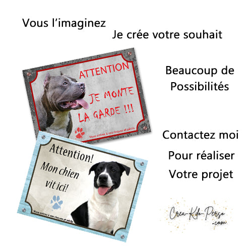 Plaque Attention au chien personnalisée panneau de portail je monte la garde