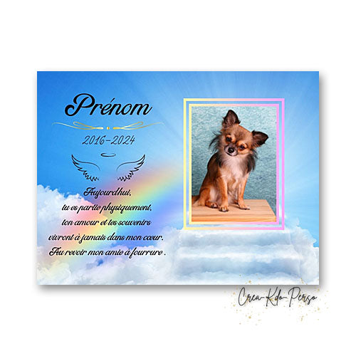 plaque funéraire souvenir chien décédé animaux de compagnie