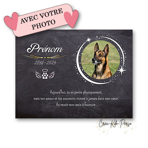 plaque funéraire souvenir chien décédé animaux de compagnie
