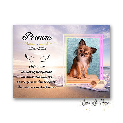 plaque funéraire souvenir chien décédé animaux de compagnie