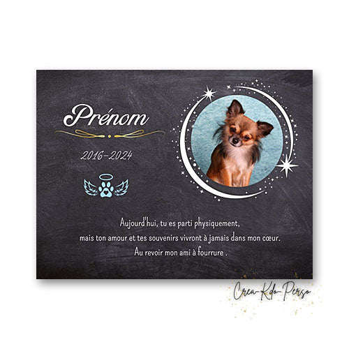 plaque funéraire souvenir chien décédé animaux de compagnie