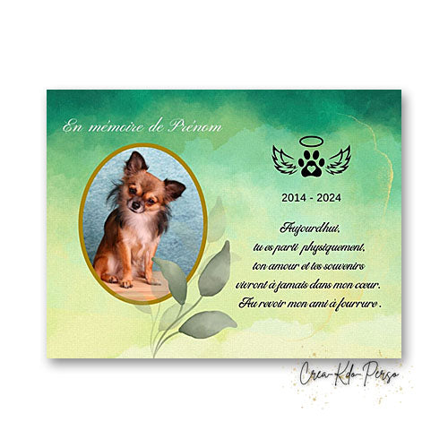plaque funéraire souvenir chien décédé animaux de compagnie
