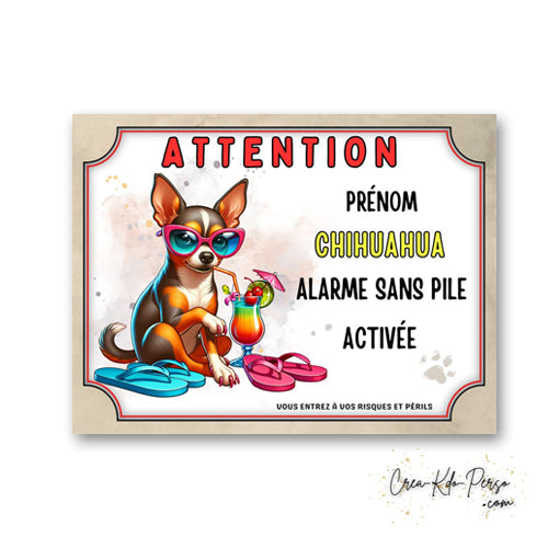 plaque attention au chien panneau de portail humour alarme sans pile