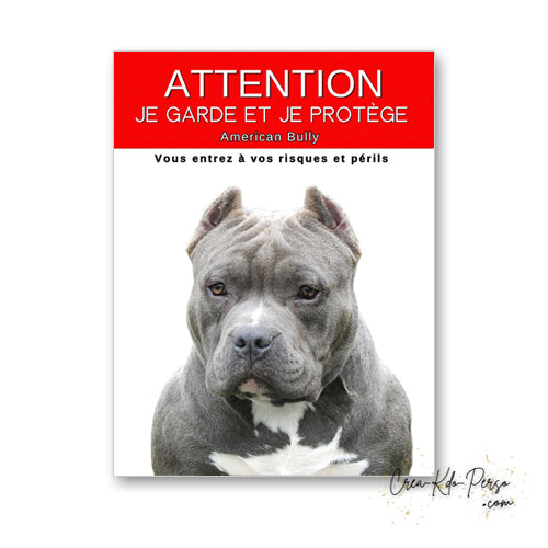 plaque panneau attention au chien je garde et je protège personnalisable
