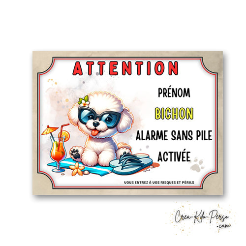 plaque attention au chien panneau de portail humour alarme sans pile