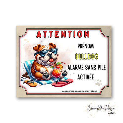 plaque attention au chien panneau de portail humour alarme sans pile