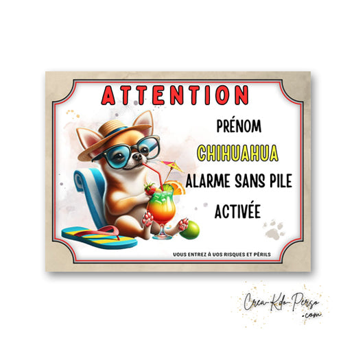 plaque attention au chien panneau de portail humour alarme sans pile