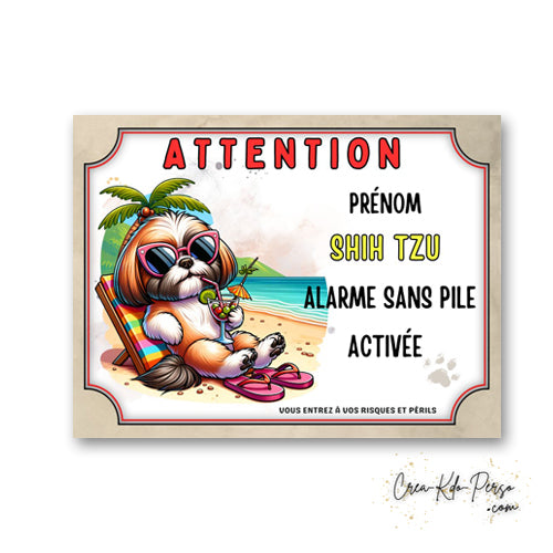 plaque attention au chien panneau de portail humour alarme sans pile