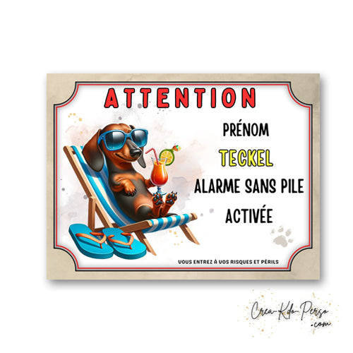 plaque attention au chien panneau de portail humour alarme sans pile