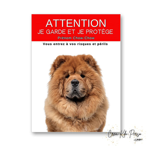 plaque panneau attention au chien je garde et je protège personnalisable