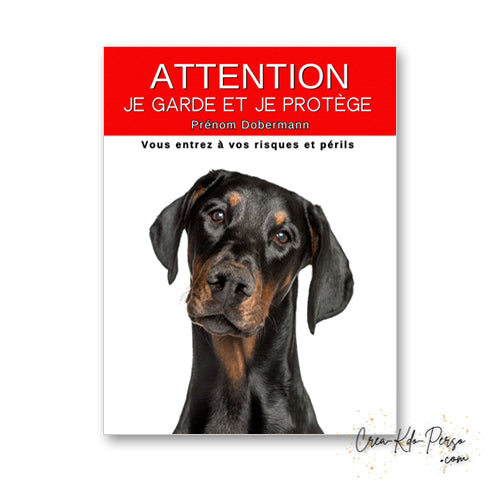 plaque panneau attention au chien je garde et je protège personnalisable