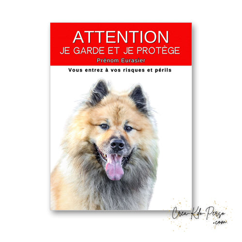 plaque panneau attention au chien je garde et je protège personnalisable