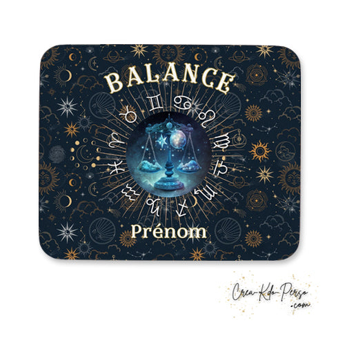 Tapis de souris personnalisé signe astrologique horoscope Balance