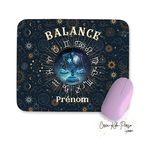 Tapis de souris personnalisé signe astrologique horoscope Balance