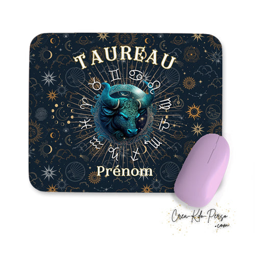 Tapis de souris personnalisé signe astrologique horoscope Taureau