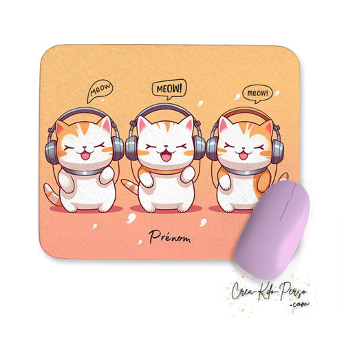 tapis de souris thème chat et chaton personnalisé