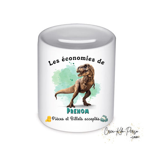 tirelire personnalisée dinosaure t rex jurassic park