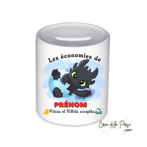 tirelire personnalisée krokmou dragon crocmou furie nocturne