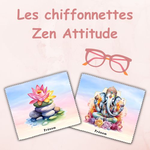 Chiffonnettes Essuie-lunettes thème Zen attitude