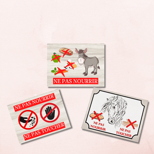 Plaques ne pas nourrir ne pas toucher