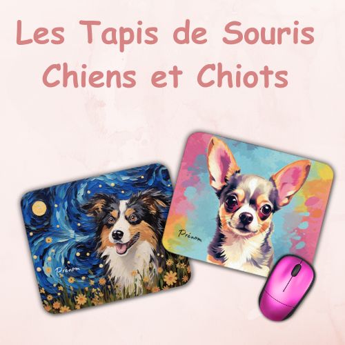 Tapis de souris thème chiens et chiots
