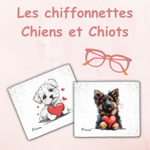 Chiffons essui-lunettes chiens et chiots