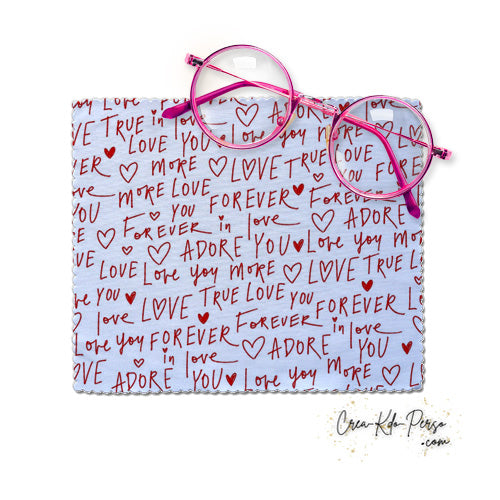 Essuie-lunette Chiffonnette motif texte I love you forever