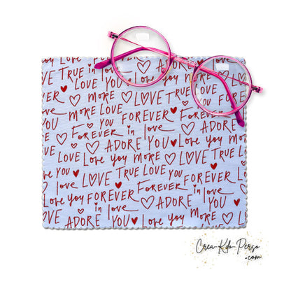 Essuie-lunette Chiffonnette motif texte I love you forever