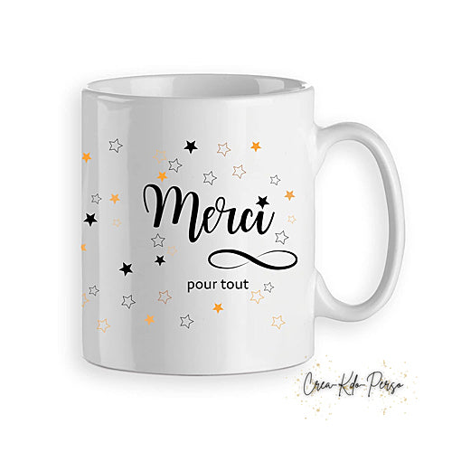 Mug Merci infiniment pour tout cadeau de remerciement personnalisé