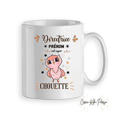 Mug Directeur Directrice super chouette personnalisé