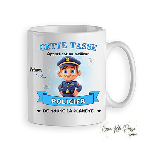 Mug meilleur Policier de la planète personnalisé