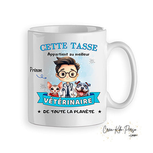 Mug meilleur Vétérinaire de la planète personnalisé