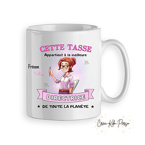 Mug cadeau Directeur Directrice meilleur de la planète personnalisé