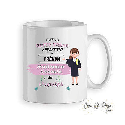 Mug avocat avocate meilleur de l'univers personnalisé