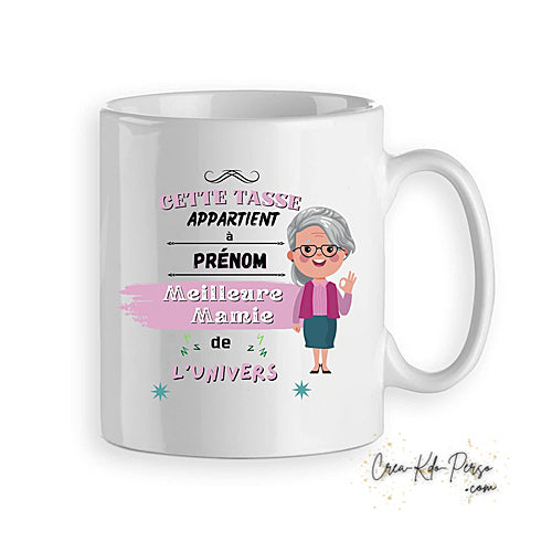 Mug de la meilleure Mamie de l'univers personnalisé