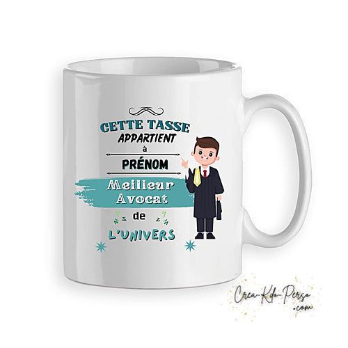 Mug avocat avocate meilleur de l'univers personnalisé