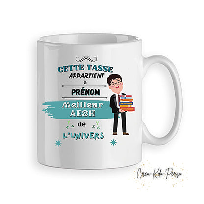 Mug cadeau AESH meilleur de l'univers personnalisé